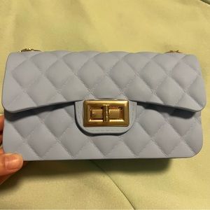 baby sky blue chain quilted Jelly handbag